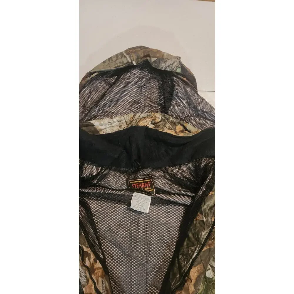 Stearns Jacket Mens XL Camo Mossy Oak Waterproof Dry Wear Hooded Hunting Zip